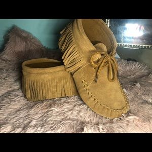 Boho Tan moccasins
